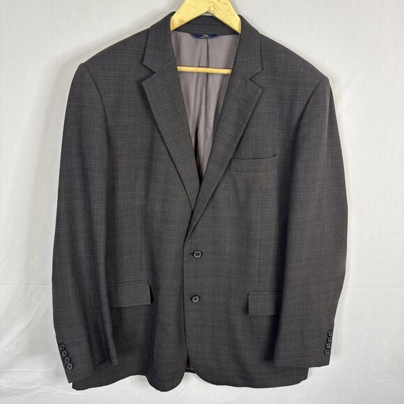 Brooks Brothers 346 Charcoal Brown Check Wool Sport Coat 48L - Picture 1 of 11